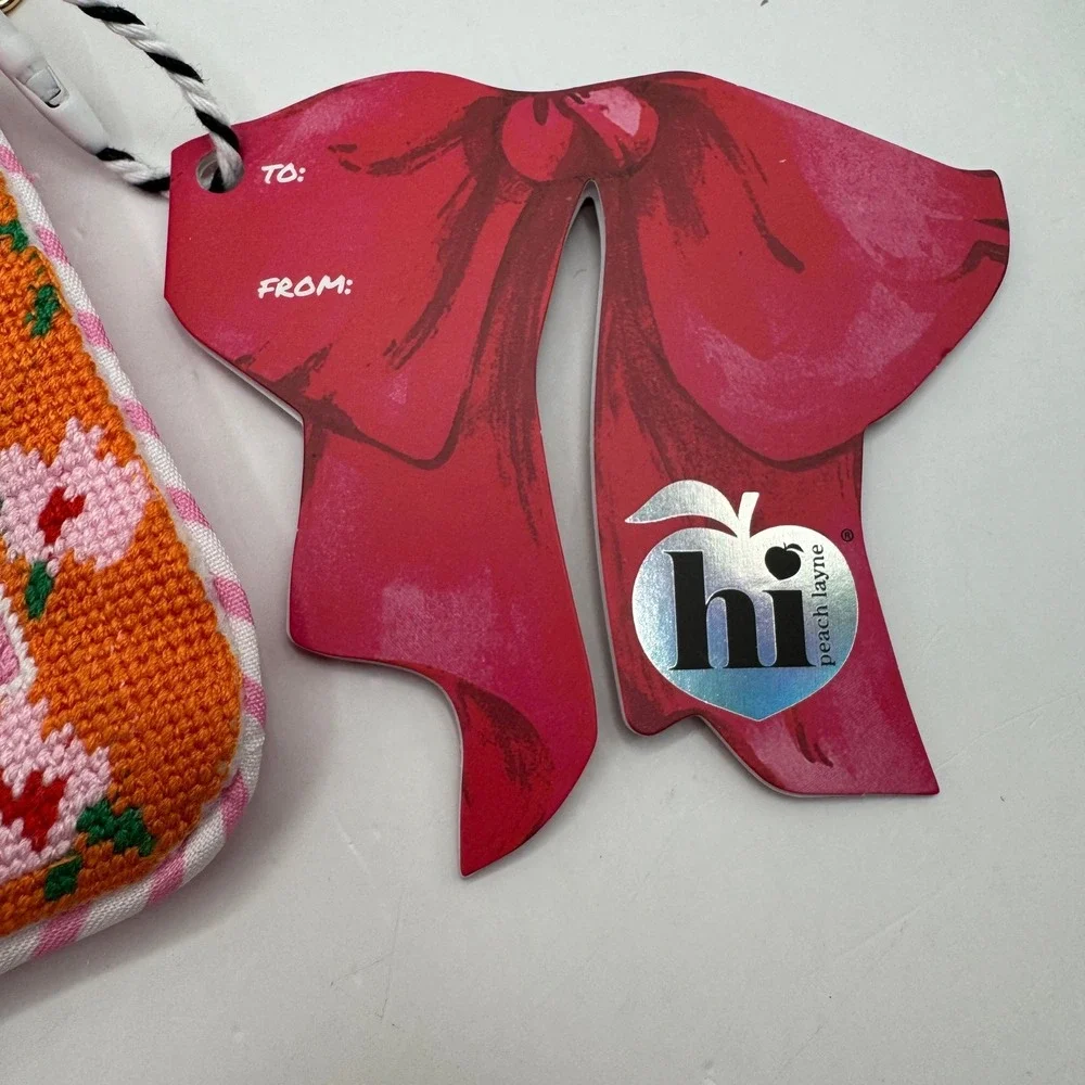 Peach Layne Needlepoint Pouch Womens OS Pink Orange Too Much Of A Good Thing